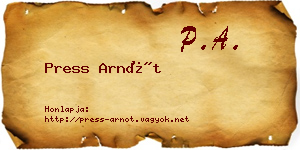 Press Arnót névjegykártya